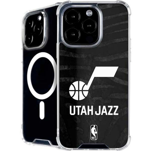 NBA Utah Jazz Black Animal Print iPhone 16 Pro MagSafe Case